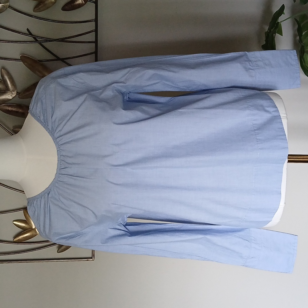 EVERLANE Poplin Breeze Light Blue Cotton Top